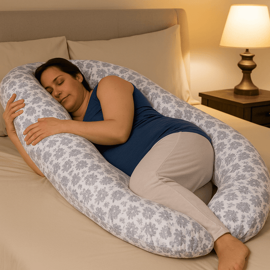 12 Ft Maternity Pillow And Case - Grey Floral