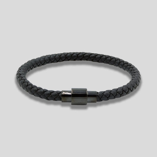 Black Genuine Leather Bracelet