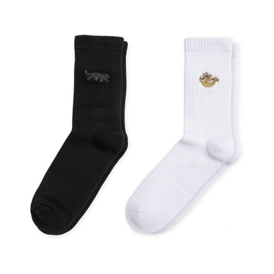 Black & White Ribbed 2 Pack Bamboo Sock Set