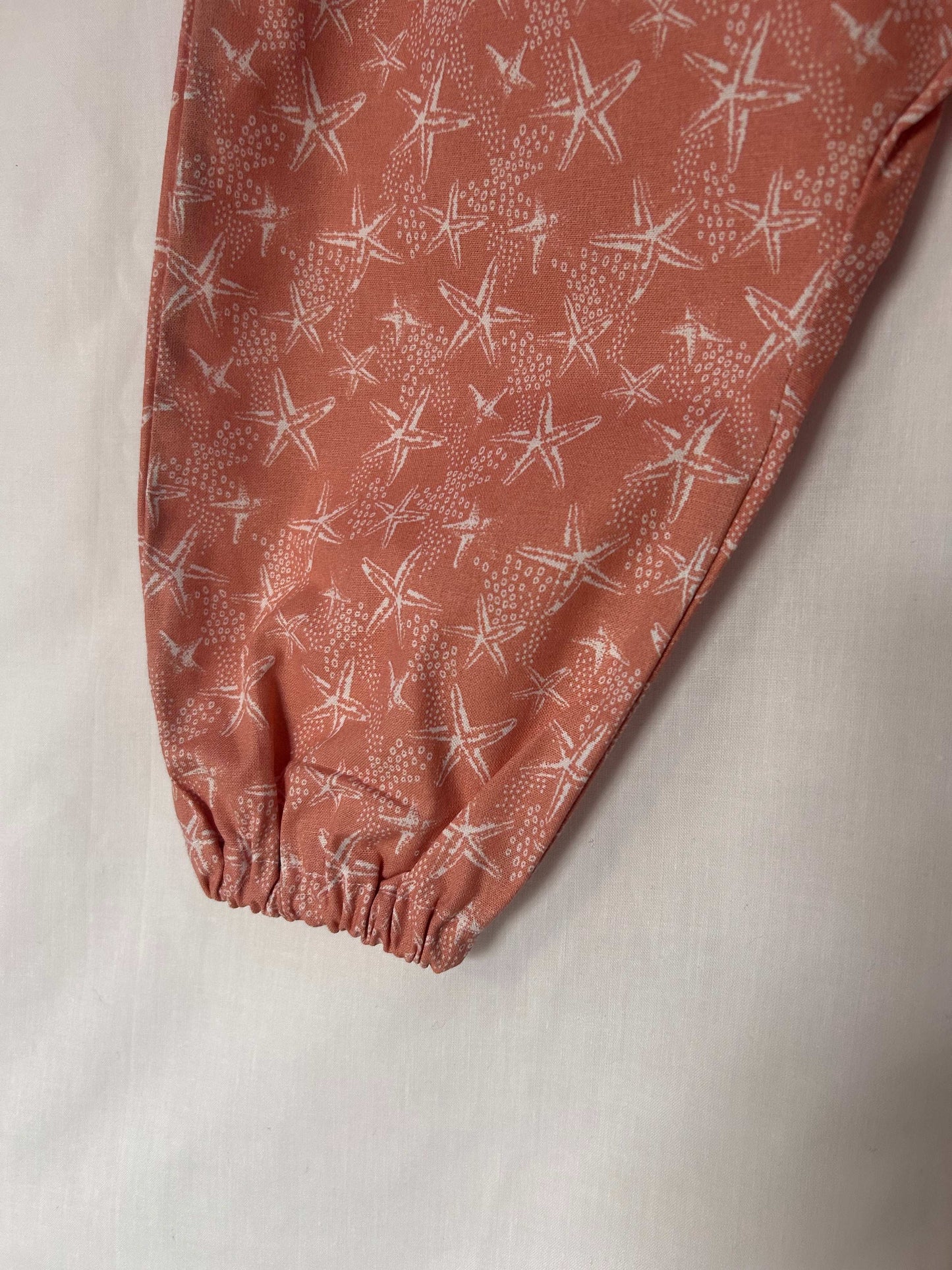 Coral Seaside Cotton Romper