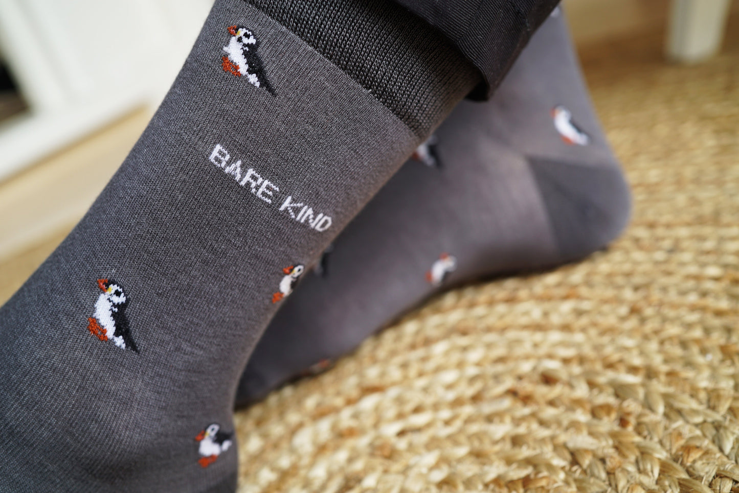 Save the Puffin Small Motif Bamboo Socks