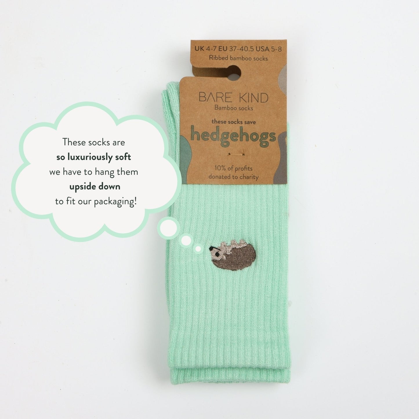 Save the Hedgehog Ribbed Bamboo Socks