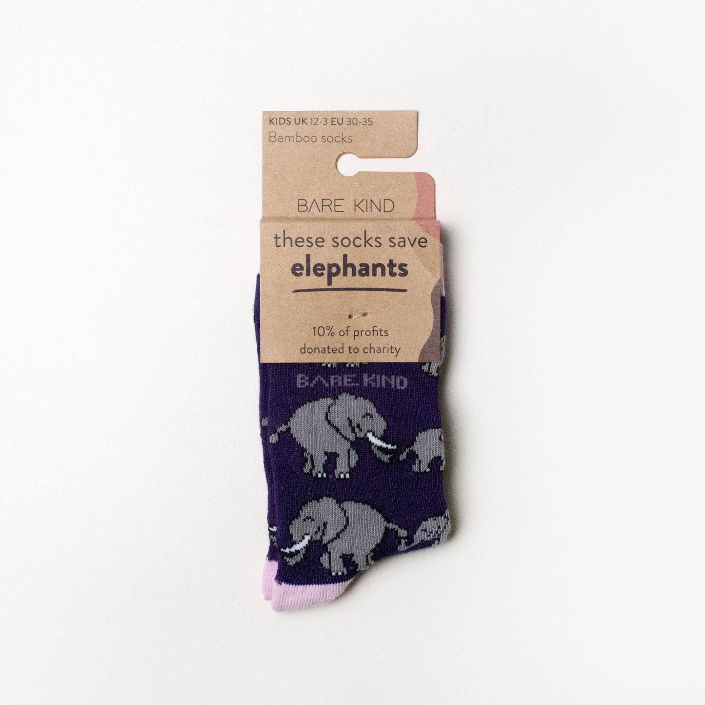 Save the Elephants Bamboo Socks for Kids