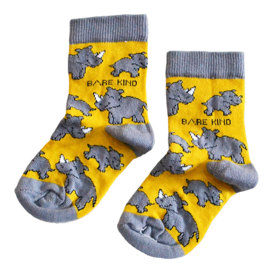 Save the Rhinos Bamboo Socks for Kids