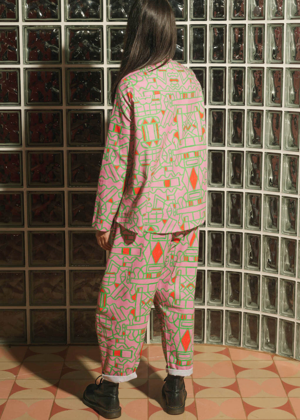 Organic Cotton and Linen Shirt in Blush Horizon