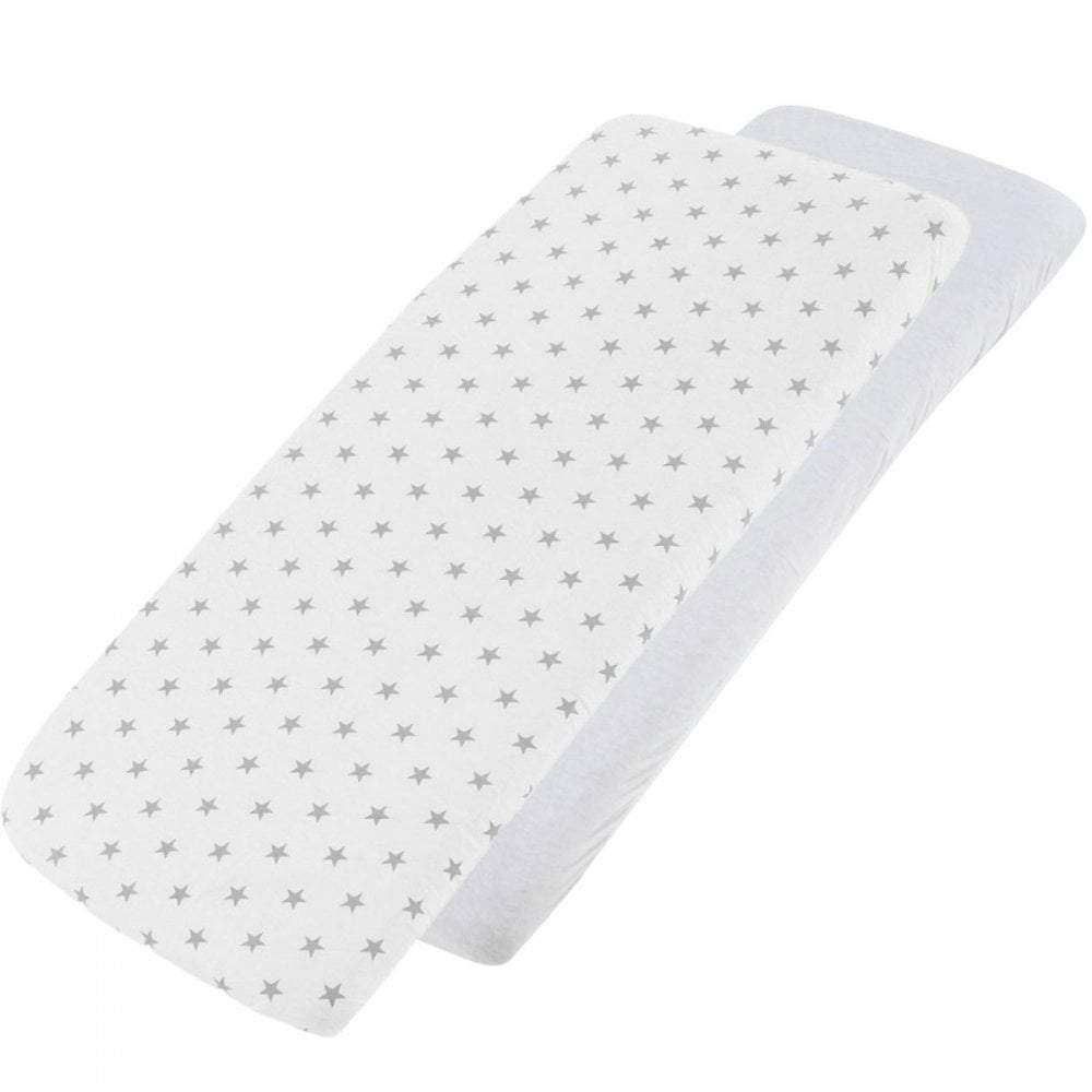 Crib Jersey Fitted Sheets 100% Cotton 40x90cm - Pack Of 2 - Fits All Models