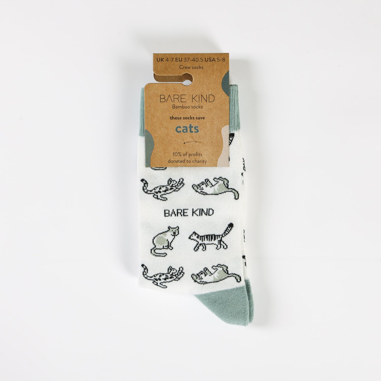 Save the Green Cat Bamboo Socks