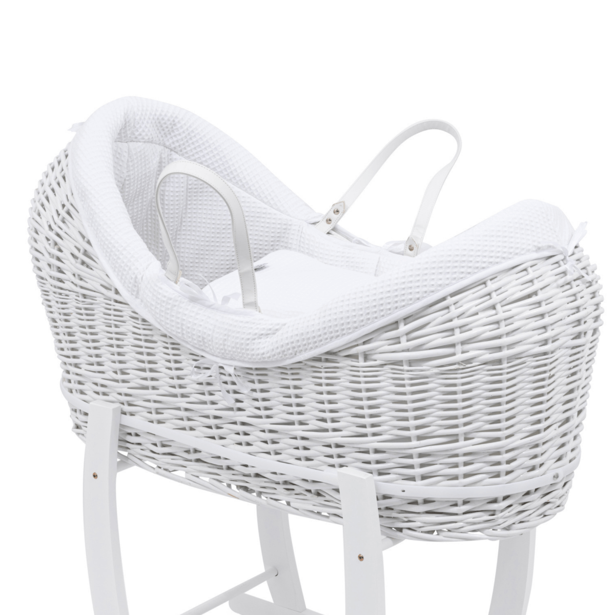 Pod White Waffle Moses Basket Bedding Set