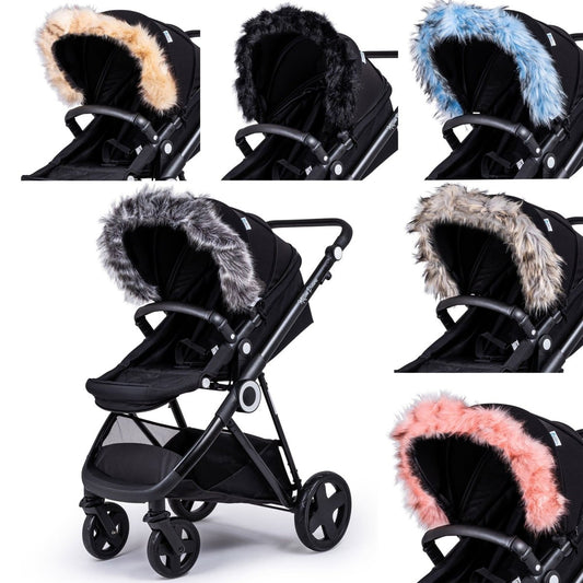 Pram Fur Hood Trim Attachment for Pushchair