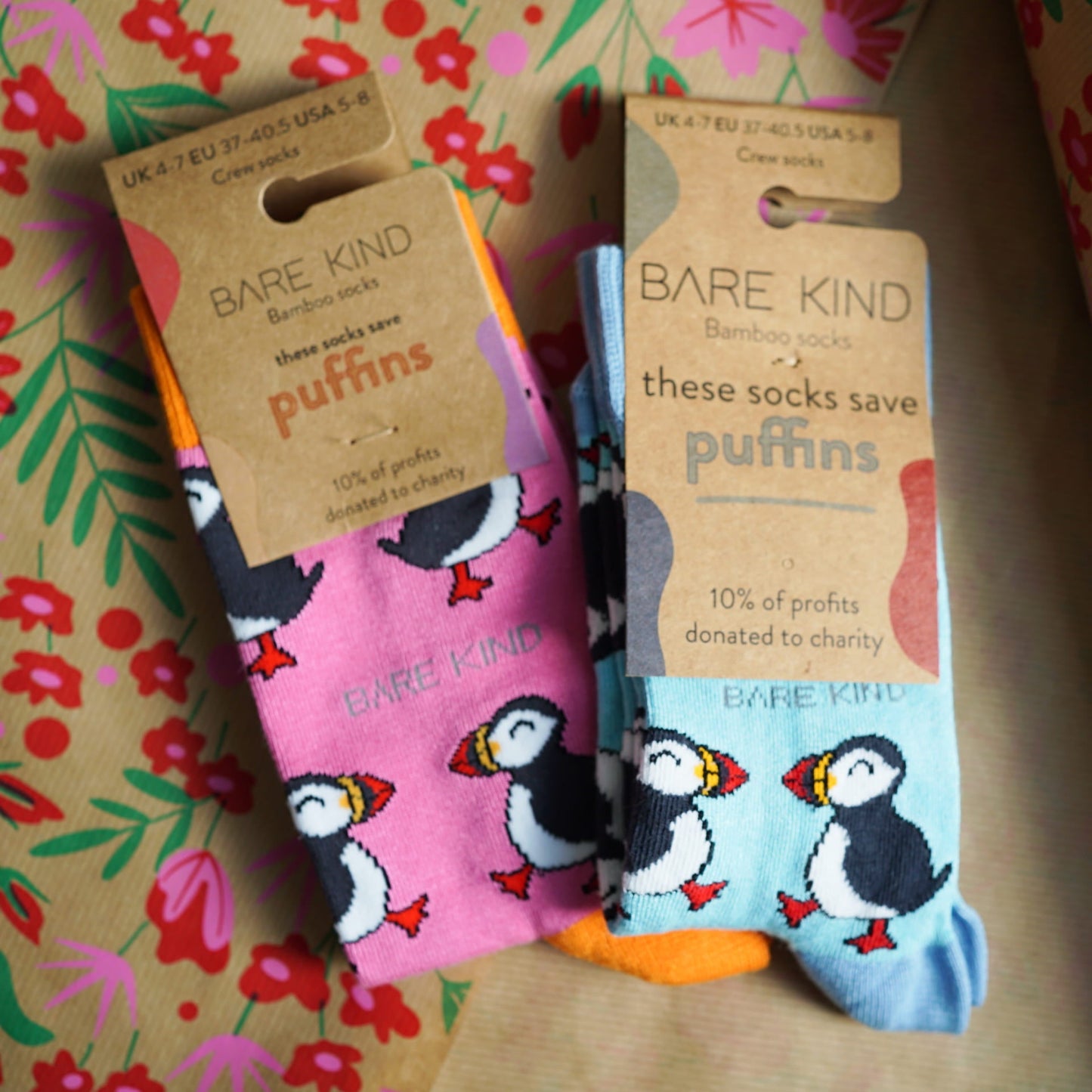 Puffin Couple 2 Pack Bamboo Sock Set