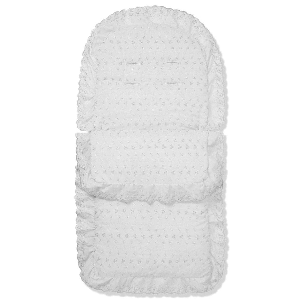 Universal Broderie Anglaise Pushchair Footmuff / Cosy Toes - Fits All Pushchairs / Prams And Buggies
