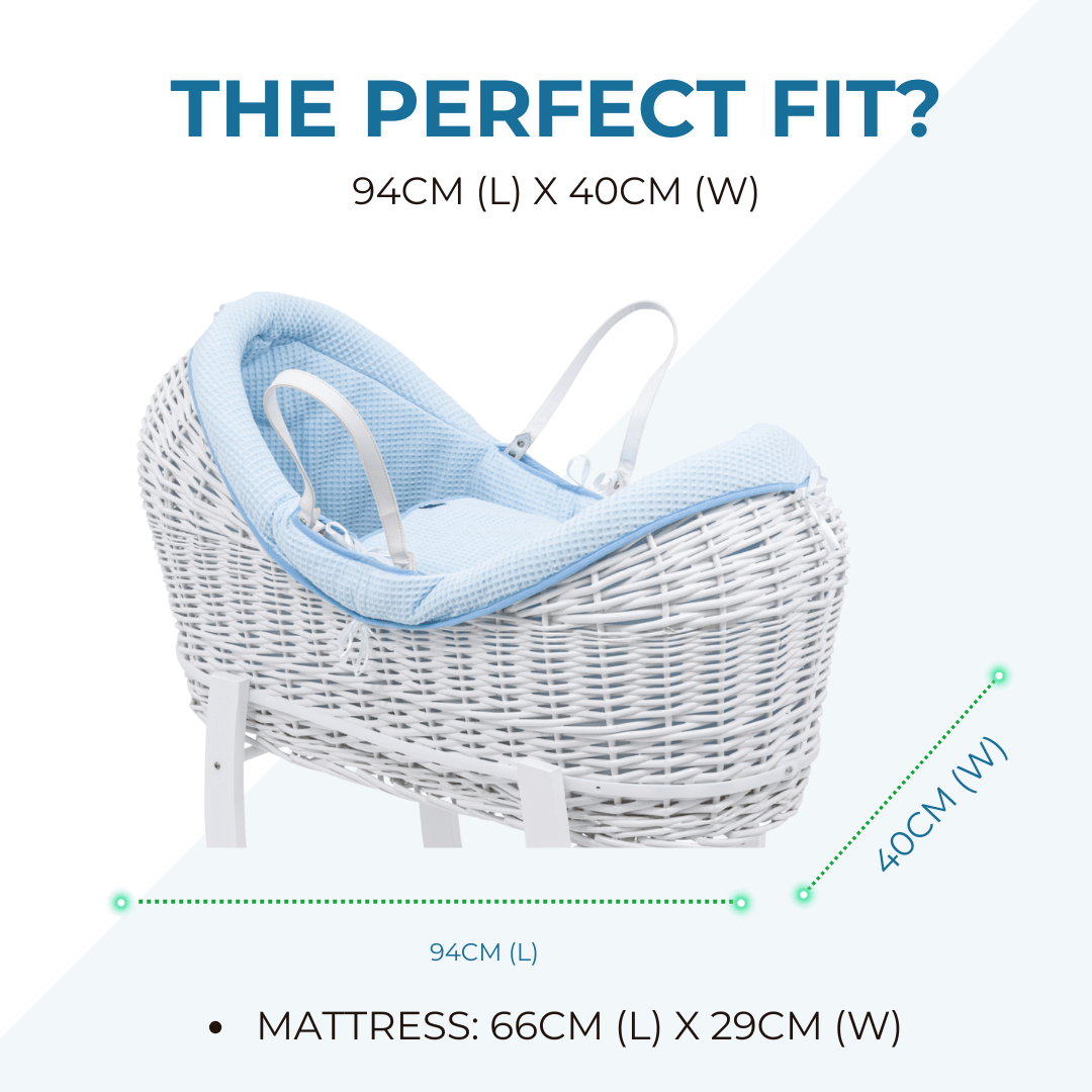 Wicker Deluxe Pod Baby Moses Basket With Stand