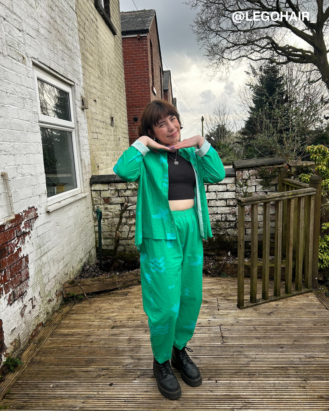 Organic Cotton and Linen Shirt in Meadow Flow