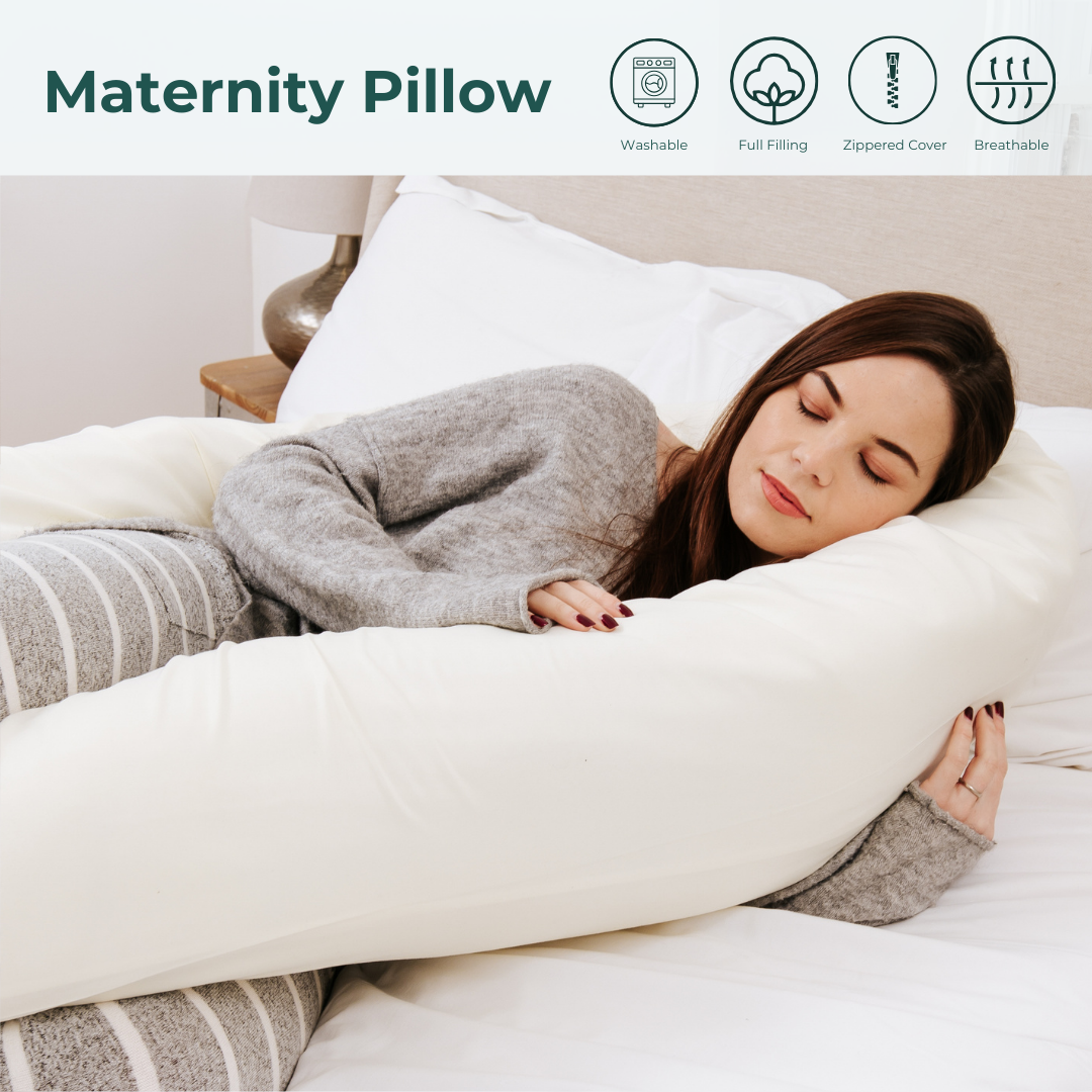 12 Ft Maternity Pillow And Case - Cream