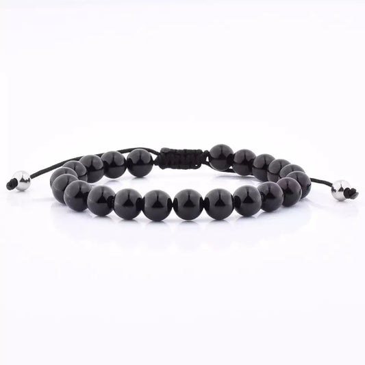 Black Bead Adjustable Bracelet