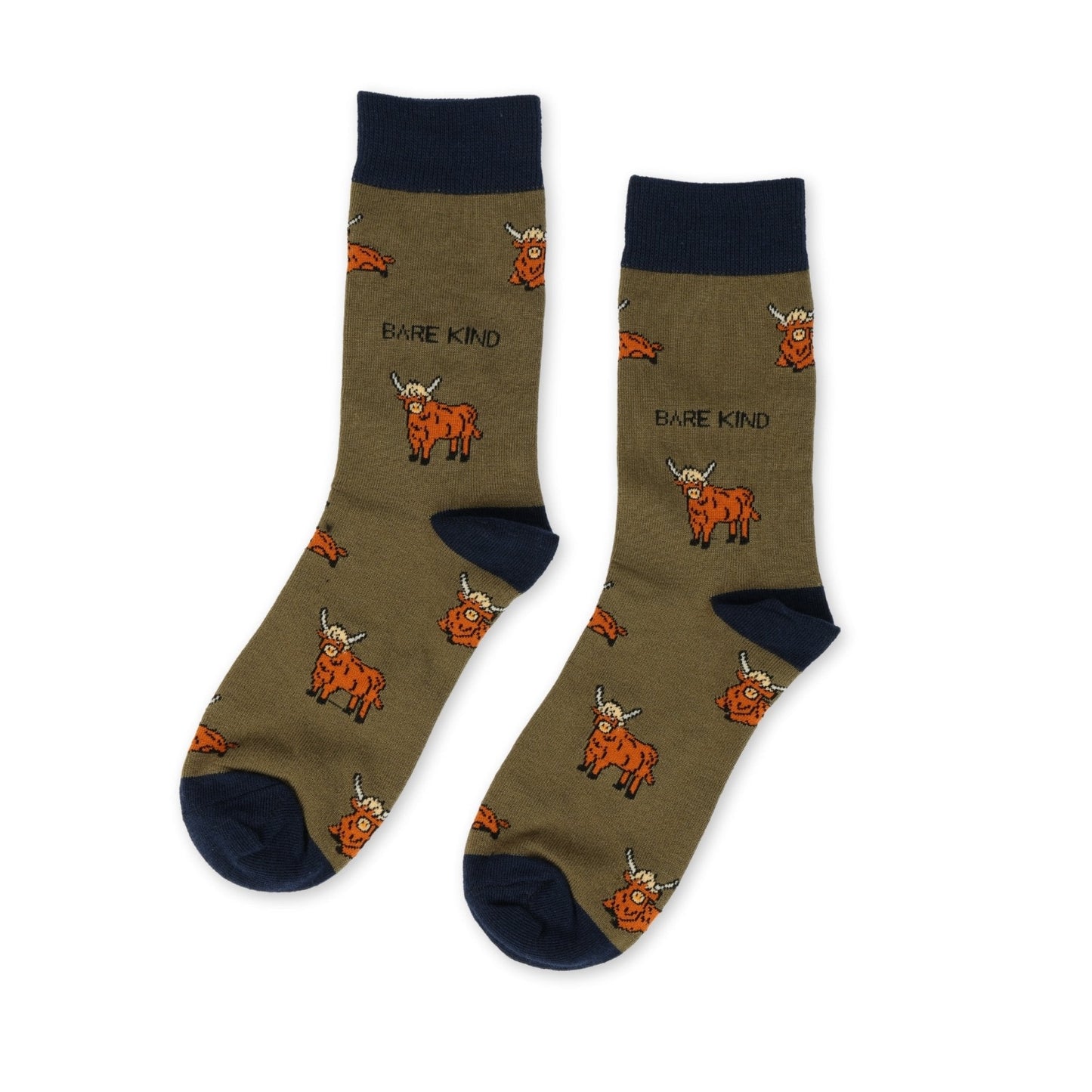 Save the Green Highland Cow Bamboo Socks