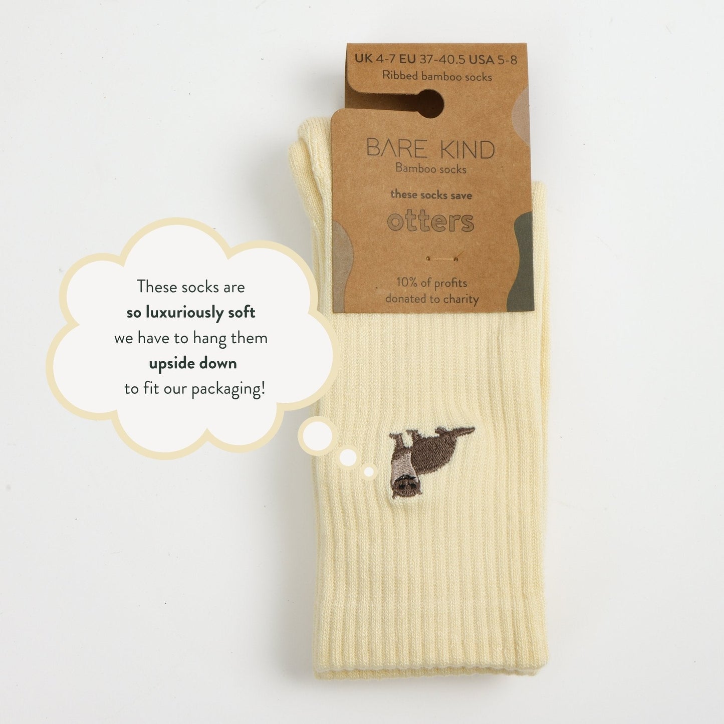 Save the Otter Ribbed Bamboo Socks