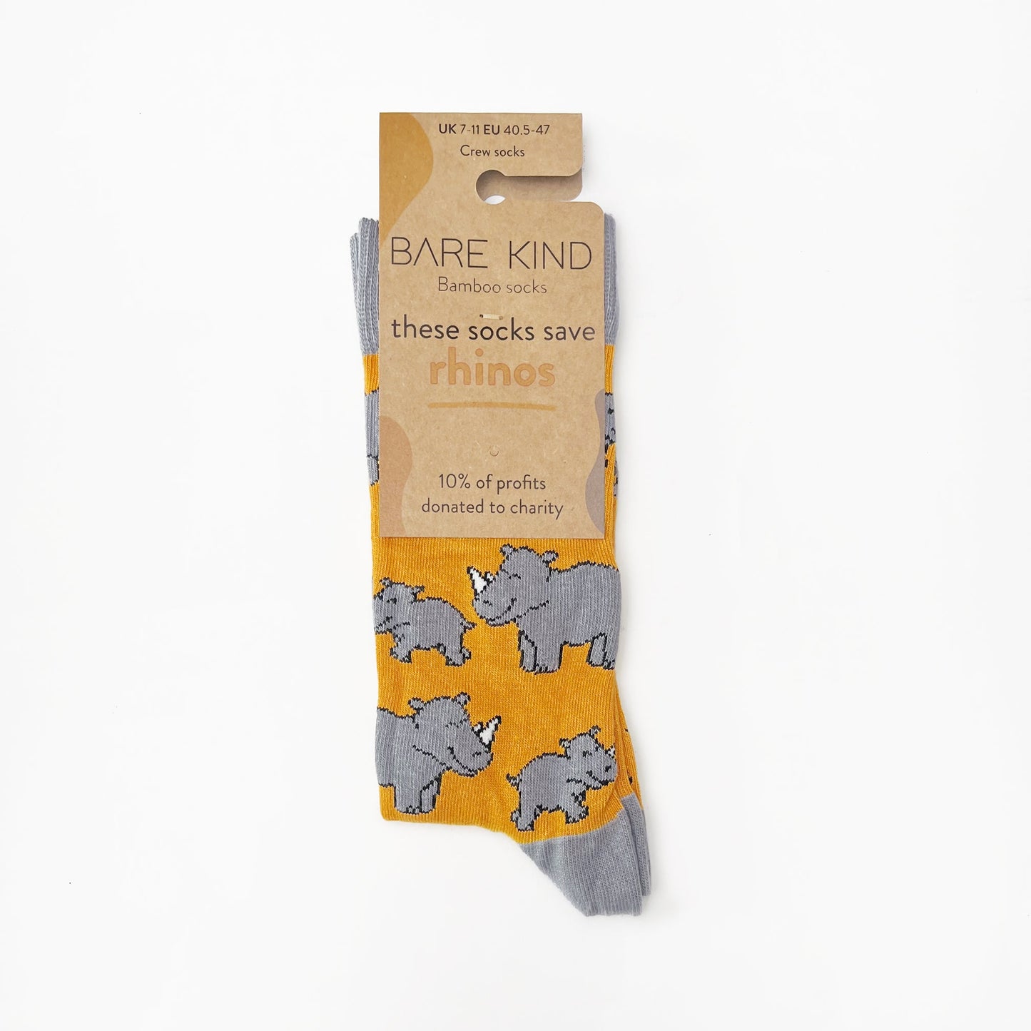 Save the Rhinos Bamboo Socks