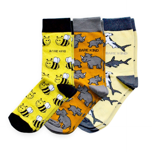 Yellow Lover 3 Bamboo Sock Set
