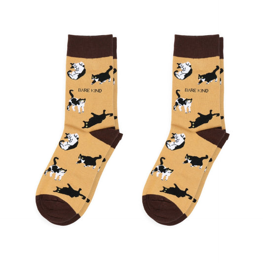 Brown Cat Pet Pair Bamboo Sock Set