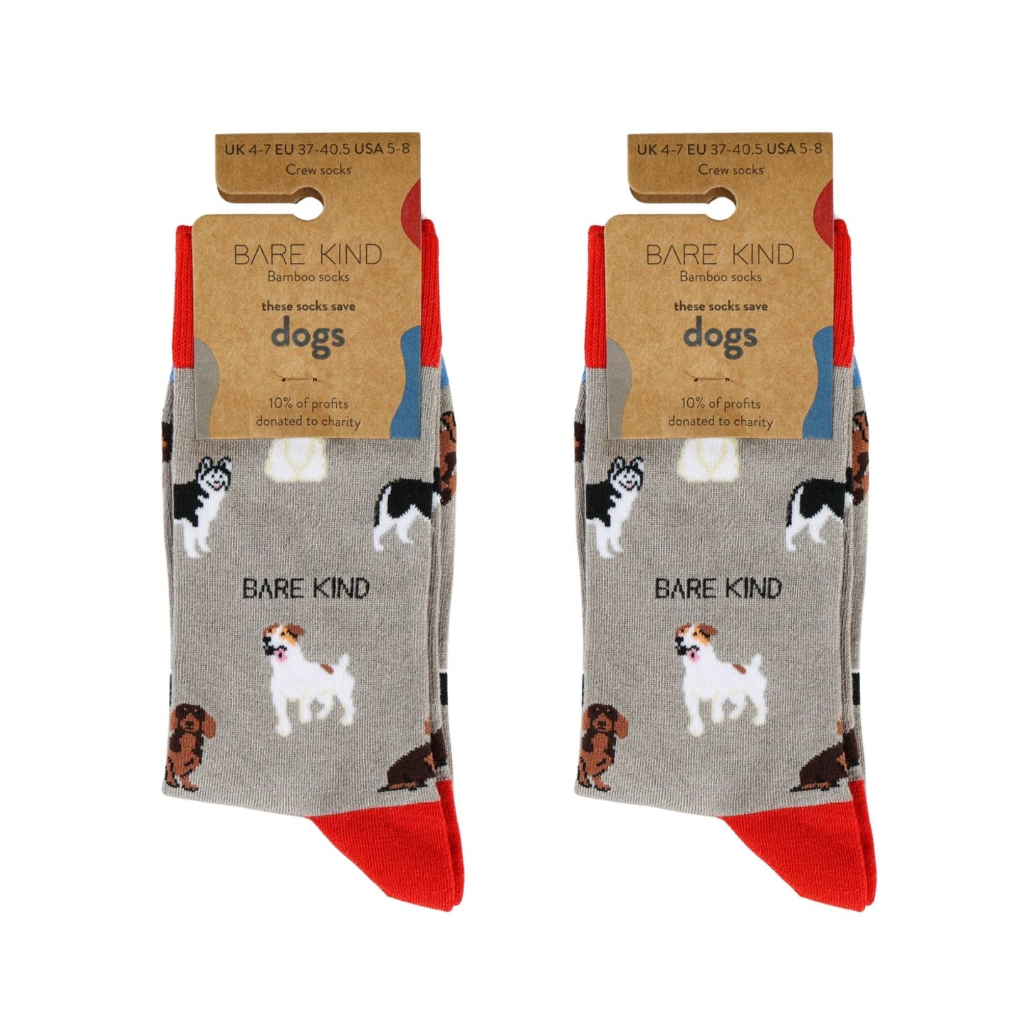 Grey Dog Pet Pair Bamboo Sock Set