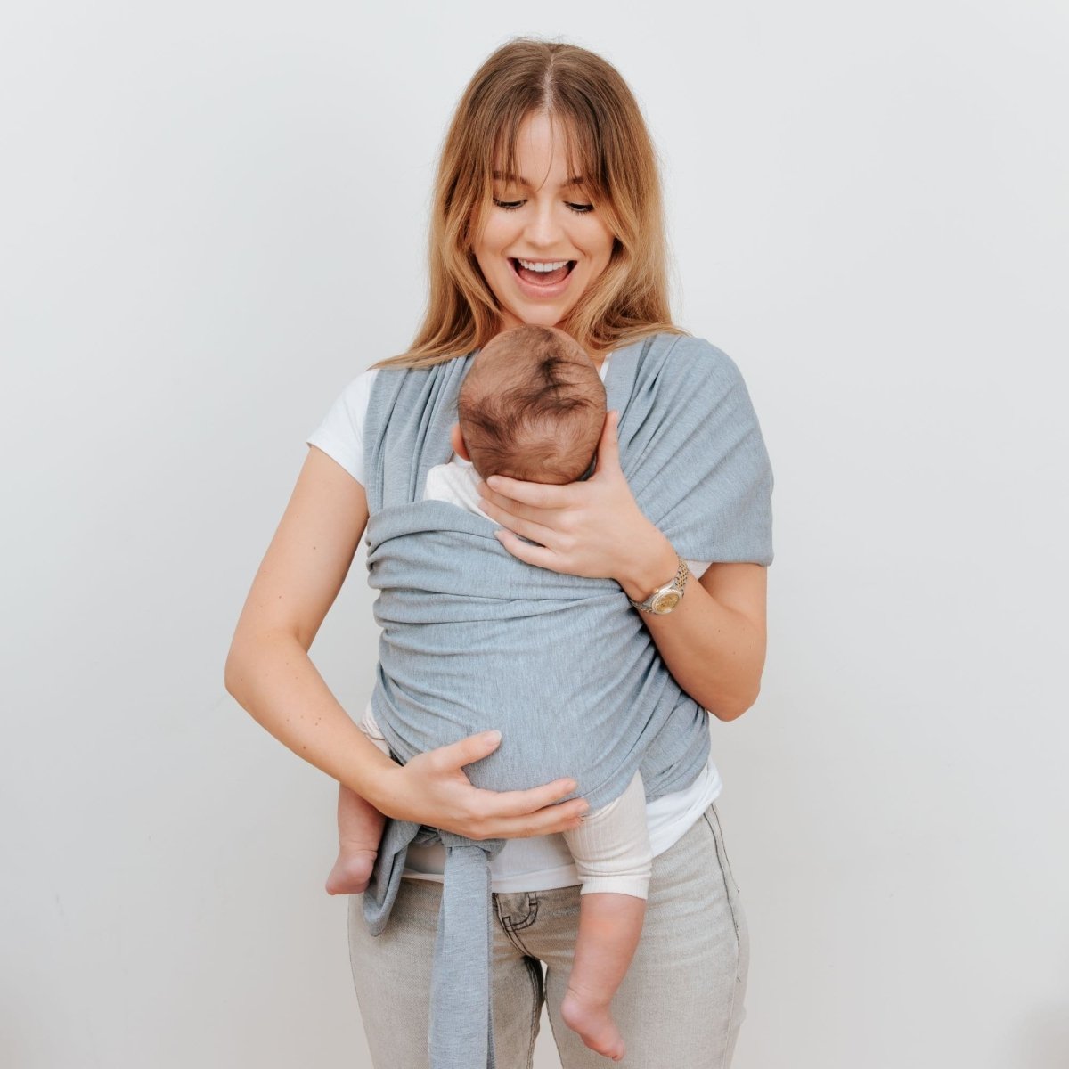 Organic Baby Wrap Carrier - Grey Melange