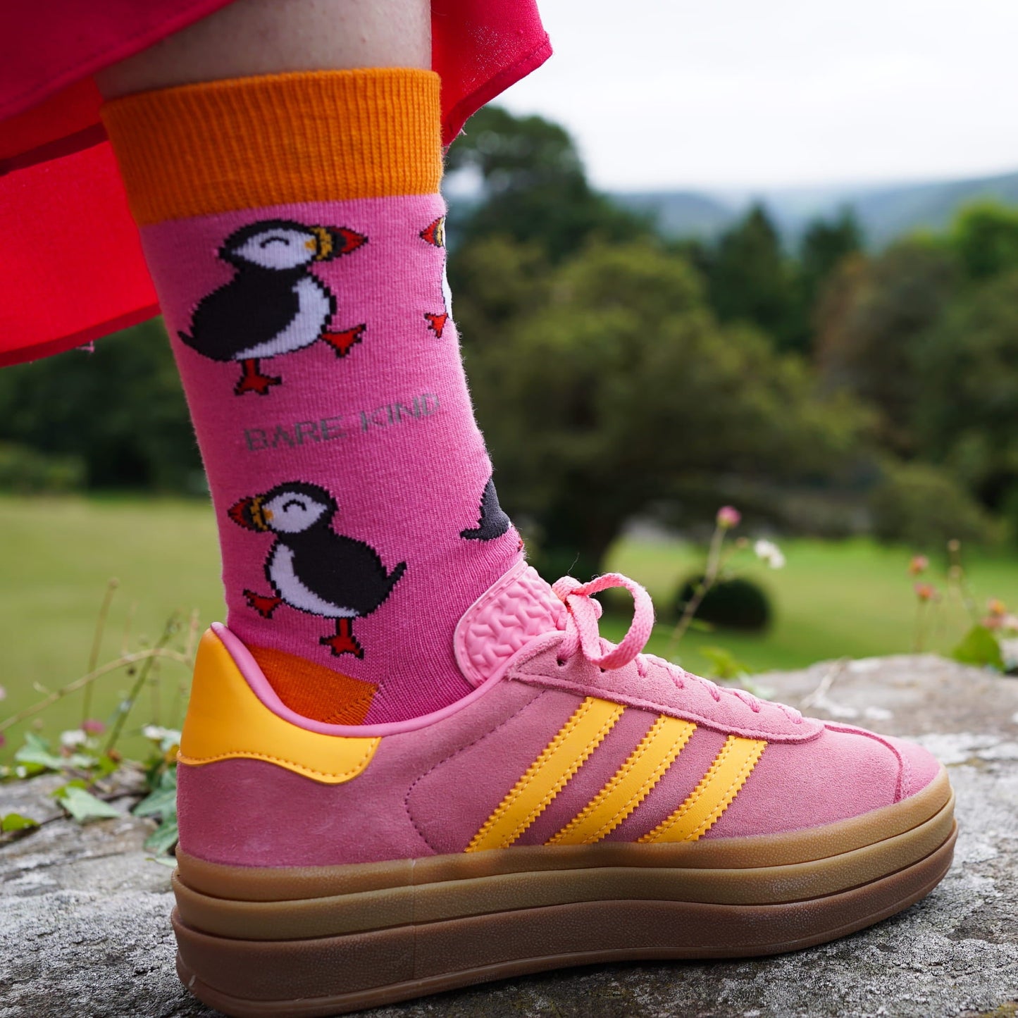 Save the Pink Puffin Bamboo Socks