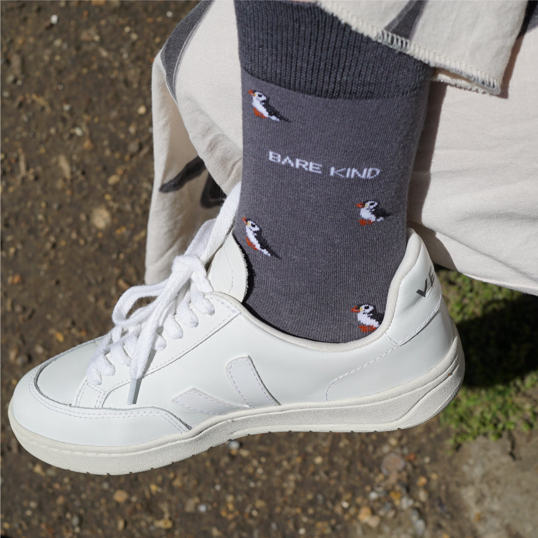 Save the Puffin Small Motif Bamboo Socks