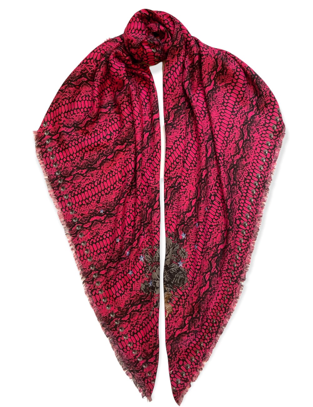 VASSILISA Scarf Pink: Snake or Dragon Print